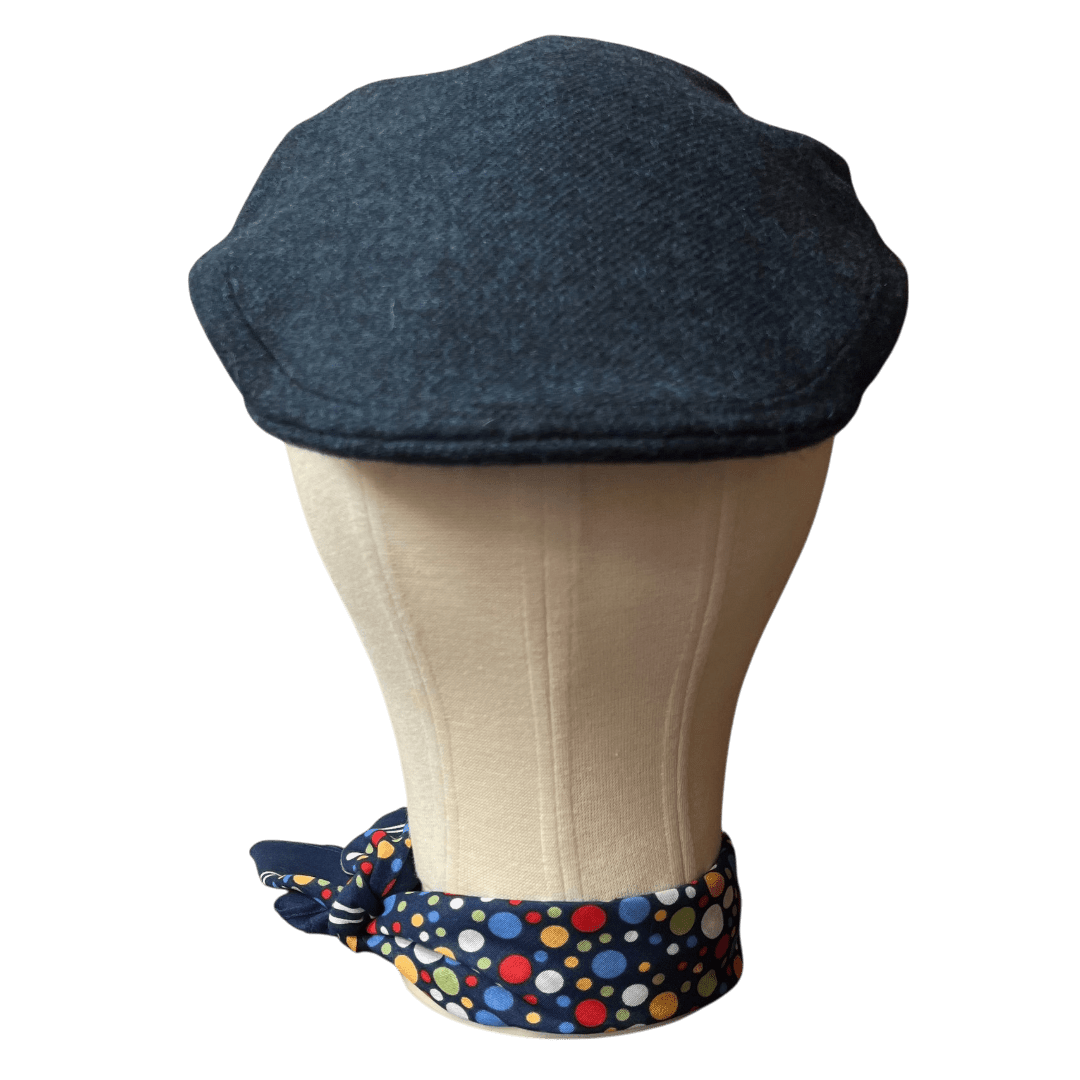 Regent - Flat Cap - Abraham Moon Peacock Blue Tweed with Light Blue Thistle Fleck - Regent Tailoring Salisbury