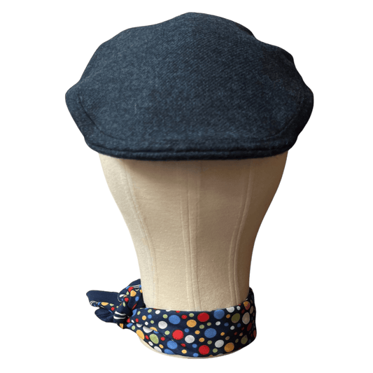 Regent - Flat Cap - Abraham Moon Peacock Blue Tweed with Light Blue Thistle Fleck - Regent Tailoring Salisbury