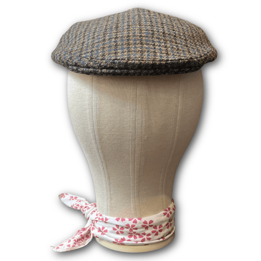 Regent - Flat Cap - Blue and Green Houndstooth Tweed - Regent TailoringRegent
