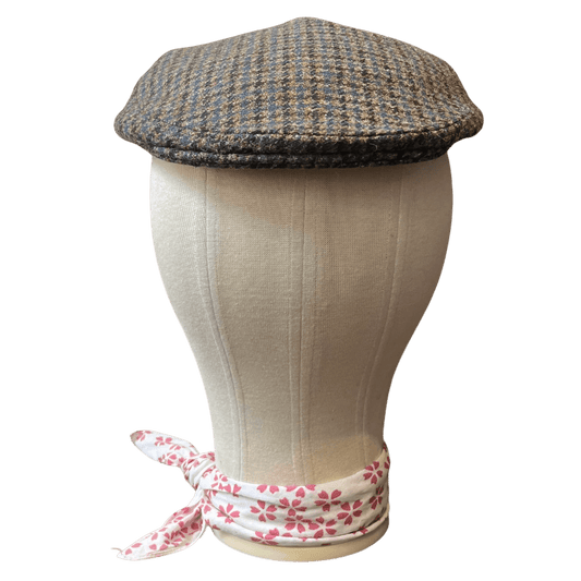 Regent - Flat Cap - Blue and Green Houndstooth Tweed - Regent Tailoring Salisbury