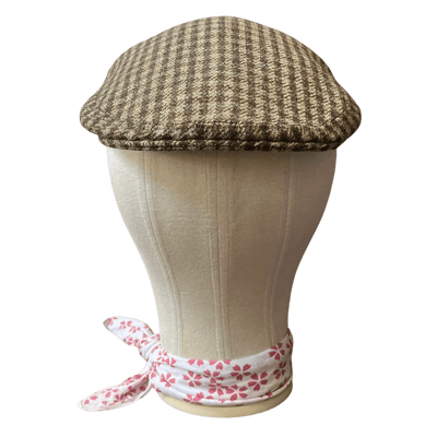 Regent - Flat Cap - 'Garbut' Brown/Beige Houndstooth Tweed