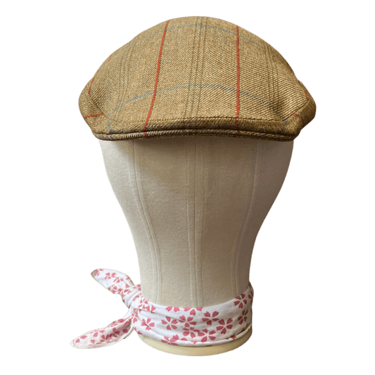 Regent - Flat Cap - Golden Green with Pale Green and Red Overcheck - Regent Tailoring Salisbury