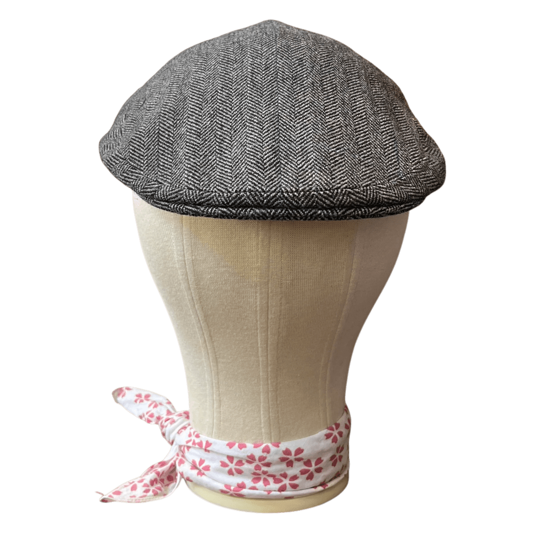 Regent - Flat Cap - Grey Tweed with Blue Overcheck - Regent Tailoring Salisbury