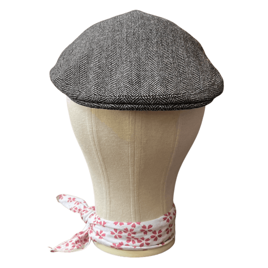 Regent - Flat Cap - Grey Tweed with Blue Overcheck - Regent Tailoring Salisbury