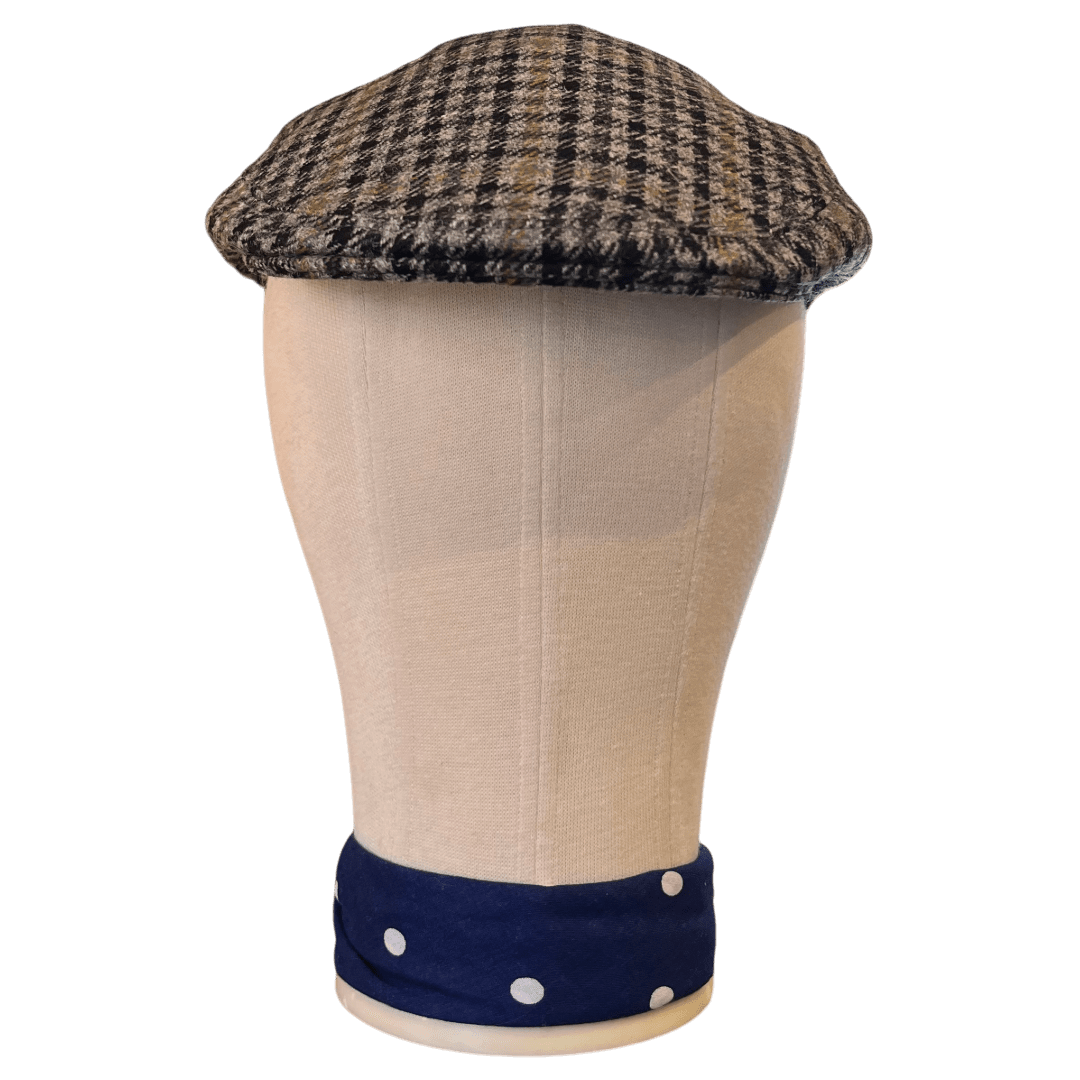 Regent - Flat Cap - Grey/Yellow Overcheck Tweed - Regent Tailoring Salisbury