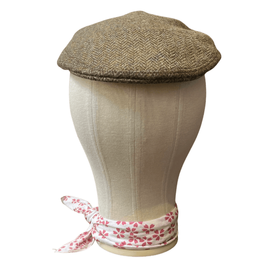Regent - Flat Cap - Khaki Herringbone Tweed - Regent Tailoring Salisbury