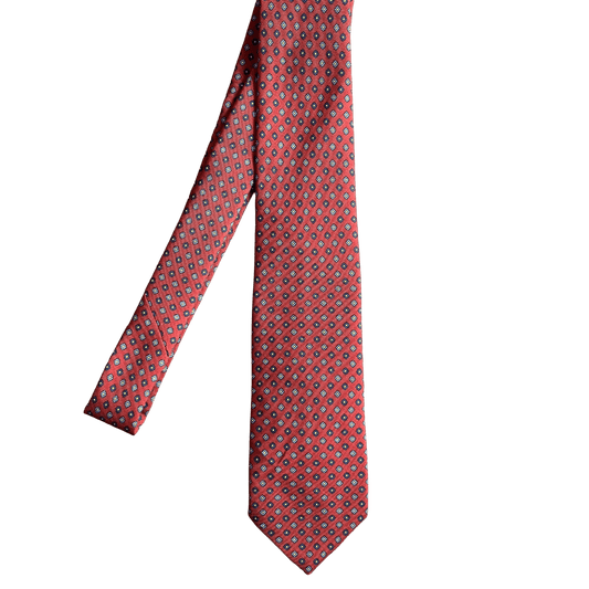 Regent - Geometric Silk Tie - Rust - Regent Tailoring Salisbury