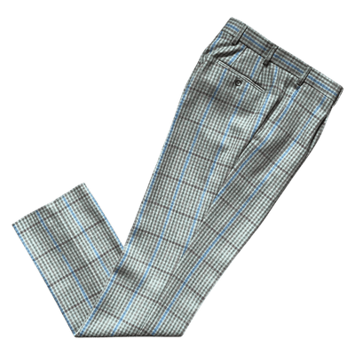 Regent - 'Glory' Trouser - Green and Russet Tweed with Burgundy Overcheck
