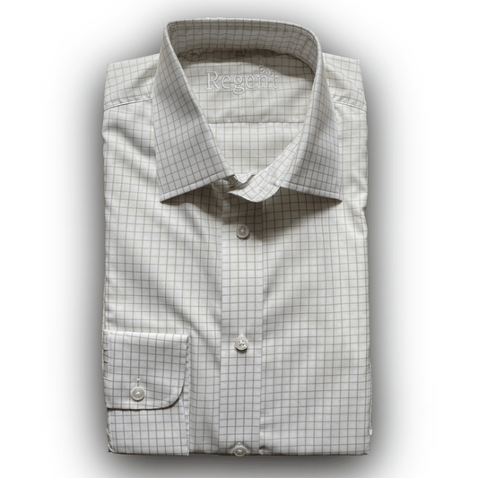 Regent - 'Godfrey' Twill Check Shirt - Light Green - Regent Tailoring Salisbury