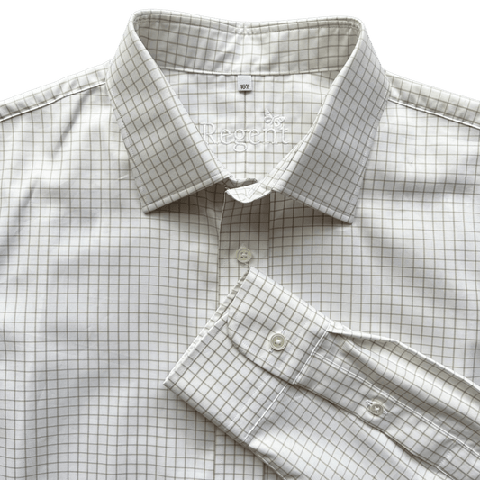 Regent - 'Godfrey' - Twill Shirt - Light Green Check - Regent Tailoring Salisbury