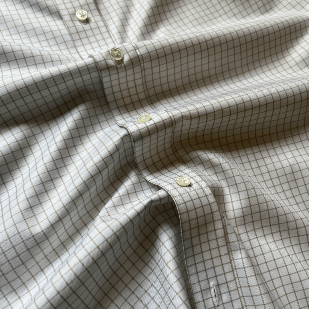 Regent - 'Godfrey' - Twill Shirt - Light Green Check - Regent Tailoring Salisbury