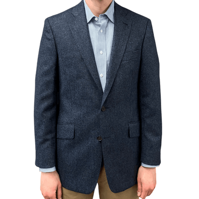 Regent - 'Harvey' Jacket - Navy with Blue Fleck Wool 350g - Abraham Moon
