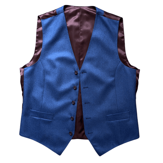 Regent - Henley Waistcoat – Denim Blue Wool Flannel - Regent Tailoring Salisbury