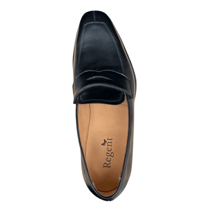 Regent - 'Henry George' Split-Toe Penny Loafer - Black Calf Leather - Regent Tailoring Salisbury