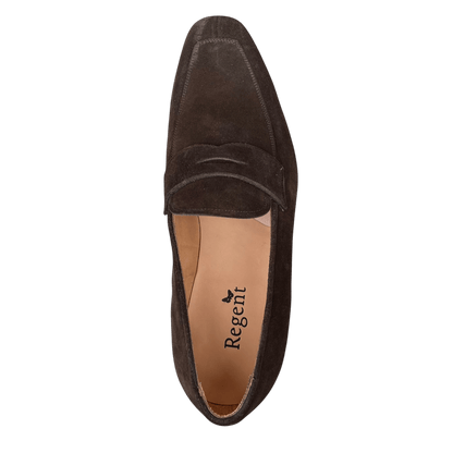 Regent - 'Henry George' Split-Toe Penny Loafer - Plough Suede - Regent Tailoring Salisbury