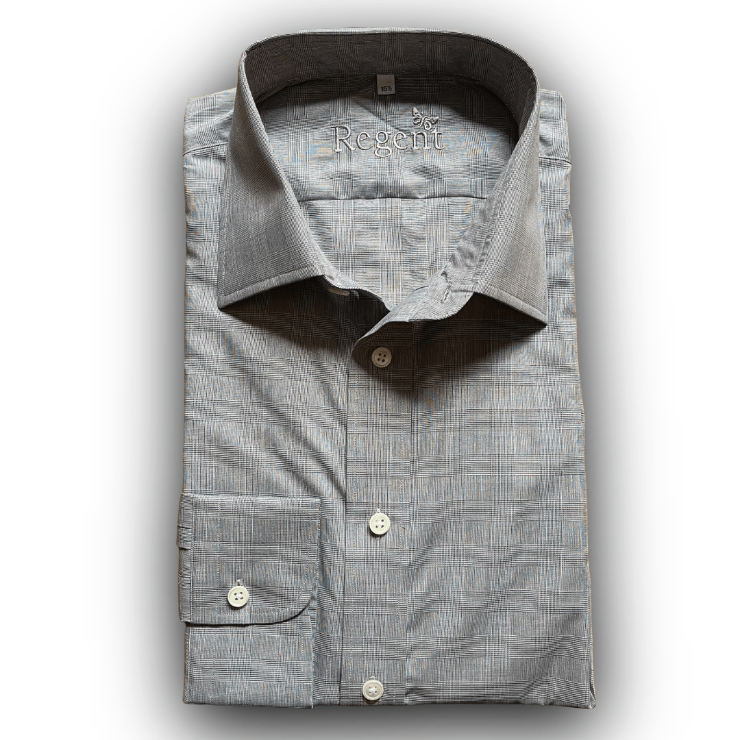 Regent - 'Henry' Prince of Wales Check Shirt - Grey - Regent Tailoring Salisbury