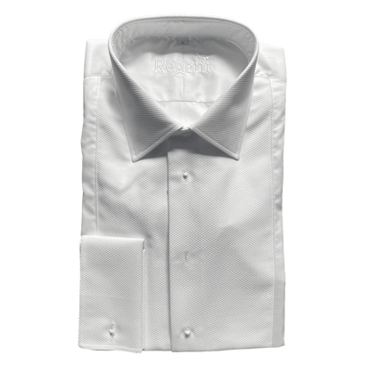 Regent - 'Heritage' - Dinner Shirt with Marcella Detail - Double Cuff - White - Regent Tailoring Salisbury
