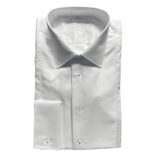 Regent - 'Heritage' - Dinner Shirt with Marcella Detail - Double Cuff - White - Regent Tailoring Salisbury