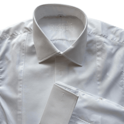 Regent - 'Heritage' - Dinner Shirt with Marcella Detail - Double Cuff - White - Regent Tailoring Salisbury