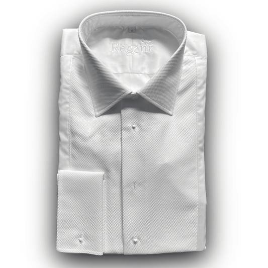 Regent - 'Heritage' - Dinner Shirt with Marcella Detail - Double Cuff - White - Regent TailoringRegent