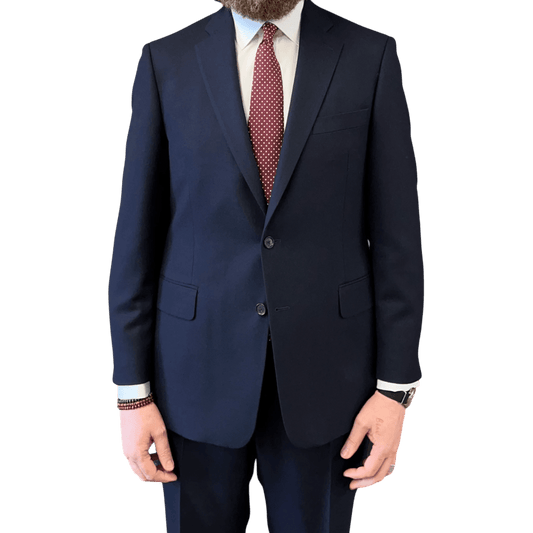 Regent Heritage - 'Ian' Suit - Admiral Blue Plain Weave Wool 400g - Dugdale Bros. - Regent Tailoring Salisbury