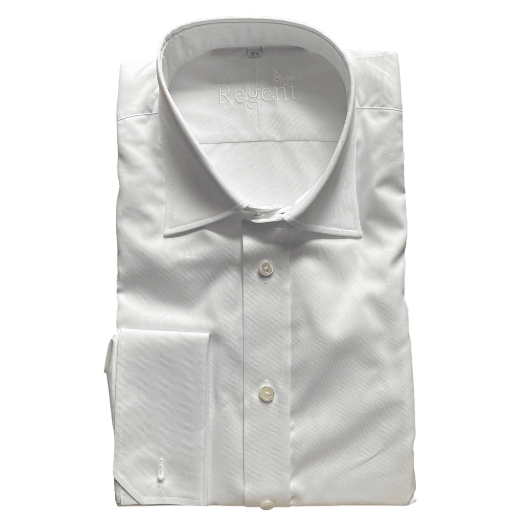 Regent - 'Heritage' - Twill Double Cuff Shirt - White - Regent Tailoring Salisbury