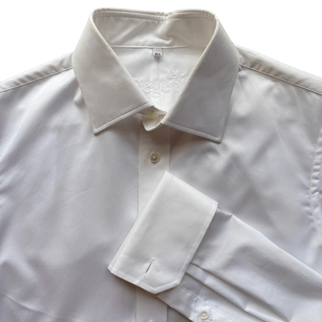 Regent - 'Heritage' - Twill Double Cuff Shirt - White - Regent Tailoring Salisbury