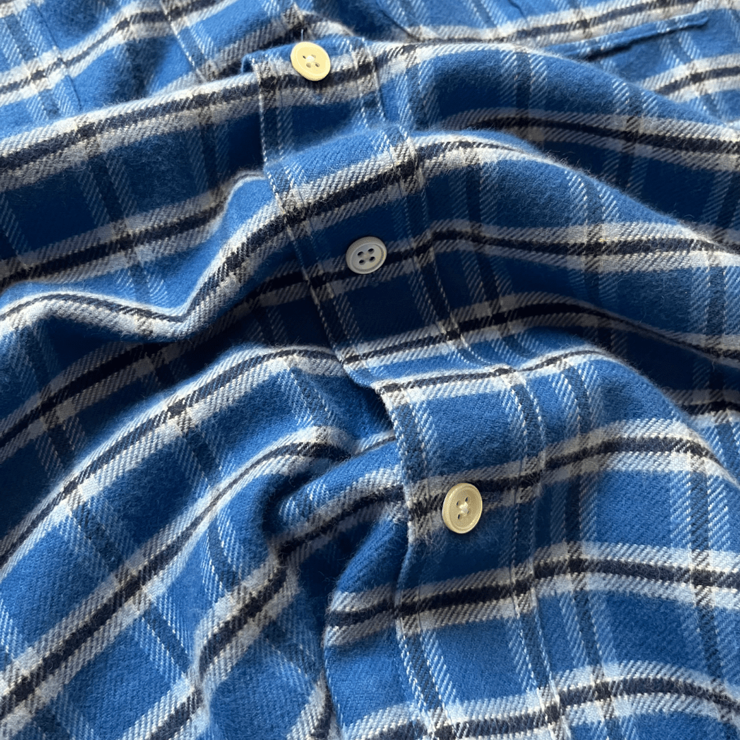 Regent - 'Hunter' - Flannel Shirt - Royal Blue & White Check - Regent Tailoring Salisbury