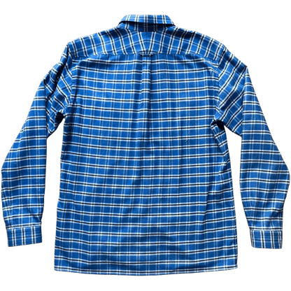 Regent - 'Hunter' - Flannel Shirt - Royal Blue & White Check - Regent Tailoring Salisbury