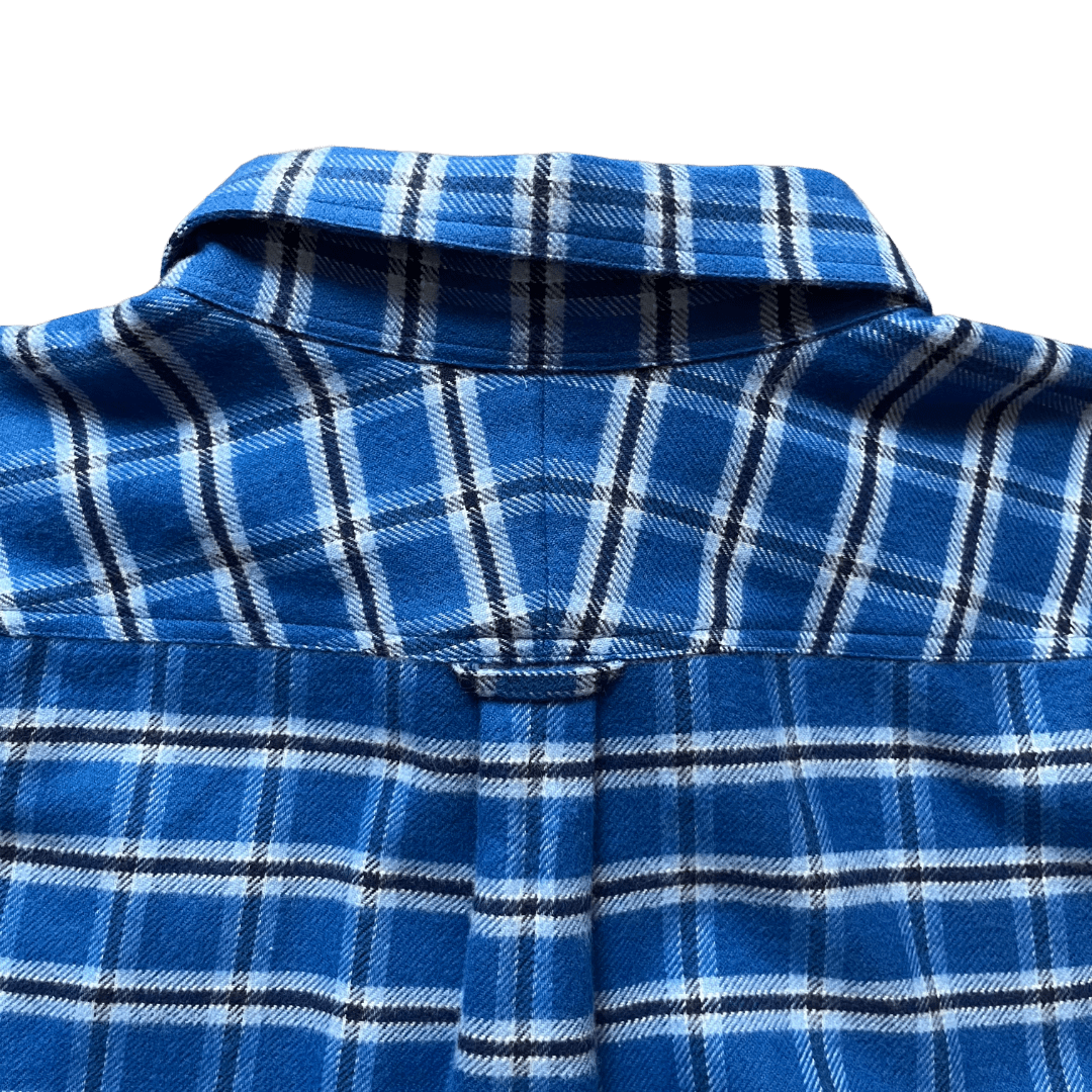 Regent - 'Hunter' - Flannel Shirt - Royal Blue & White Check - Regent Tailoring Salisbury