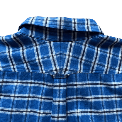 Regent - 'Hunter' - Flannel Shirt - Royal Blue & White Check - Regent Tailoring Salisbury