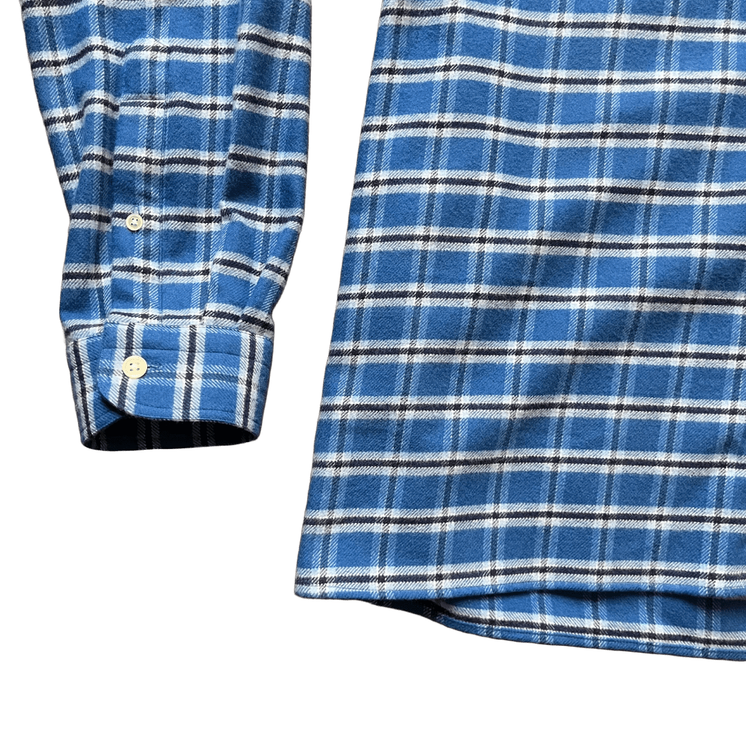 Regent - 'Hunter' - Flannel Shirt - Royal Blue & White Check - Regent Tailoring Salisbury