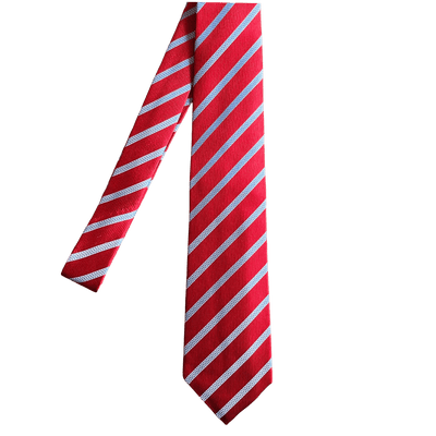 Regent - Ivy League Striped Silk Tie - Red & Blue
