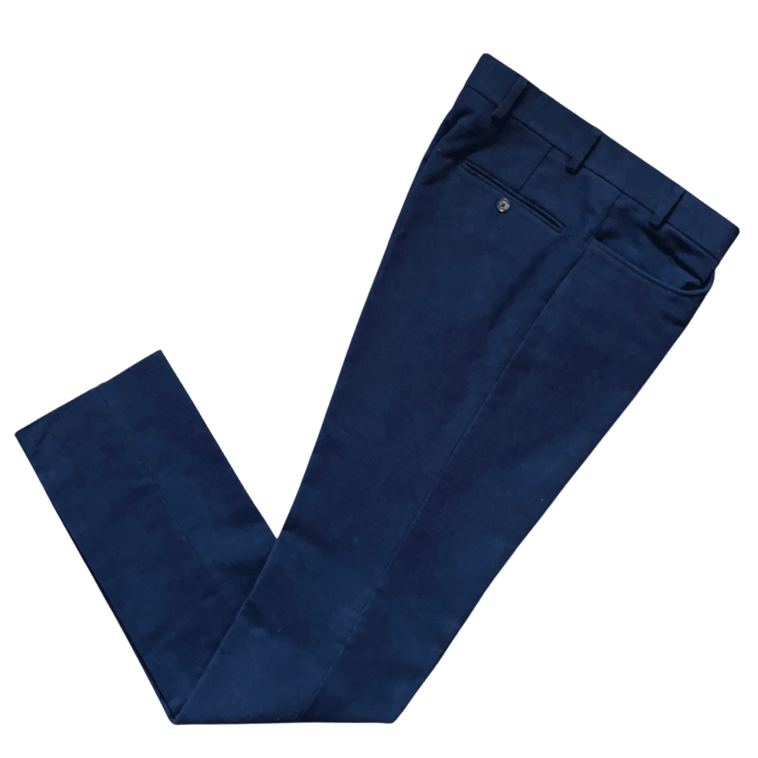 Regent - 'Jeremy' Trousers - Cloudy Navy Moleskin - Regent Tailoring Salisbury