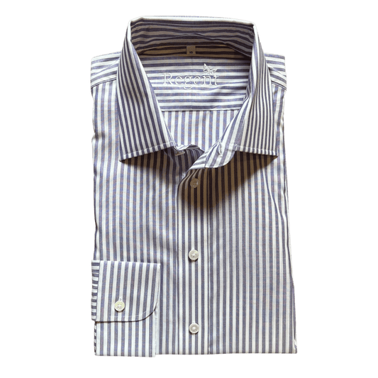 Regent - 'Klaus' Poplinin Bengal Stripe Shirt - Lilac - Regent Tailoring Salisbury