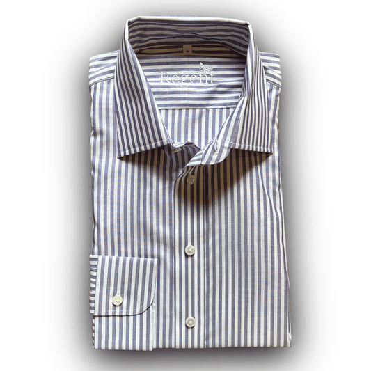 Regent - 'Klaus' Poplinin Bengal Stripe Shirt - Lilac - Regent Tailoring Salisbury