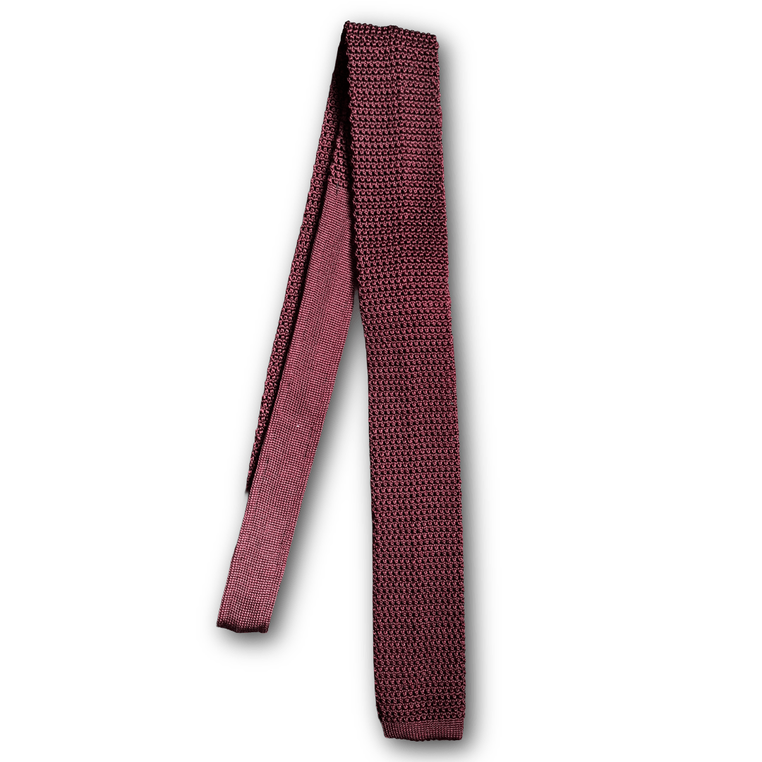 Regent - Knitted Silk Tie - Burgundy - Regent Tailoring Salisbury