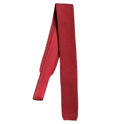 Regent - Knitted Silk Tie - Crimson Red