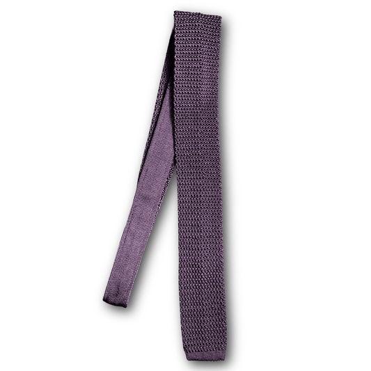 Regent - Knitted Silk Tie - Plum - Regent TailoringRegent