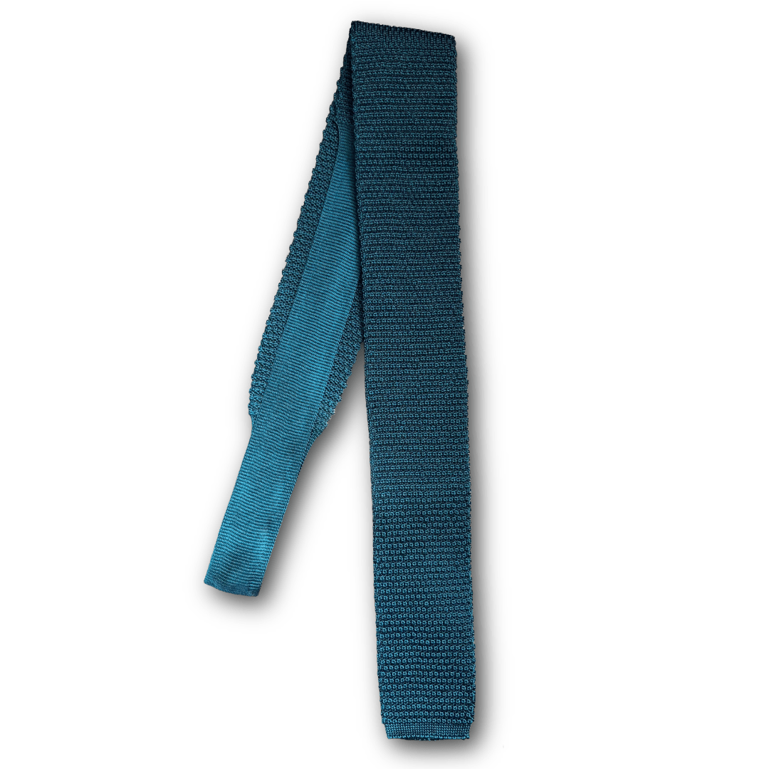 Regent - Knitted Silk Tie - Teal - Regent TailoringRegent