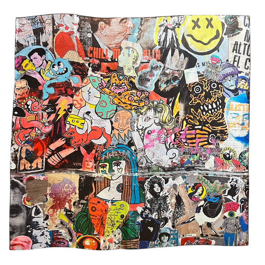 Regent - Large Silk Square - London Graffiti - 16oz Silk - Regent Tailoring Salisbury