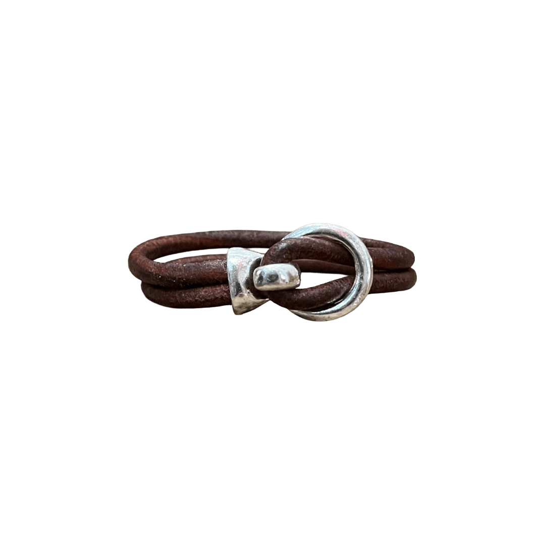 Regent - Leather Bracelet - Tan /Silver - Regent Tailoring Salisbury