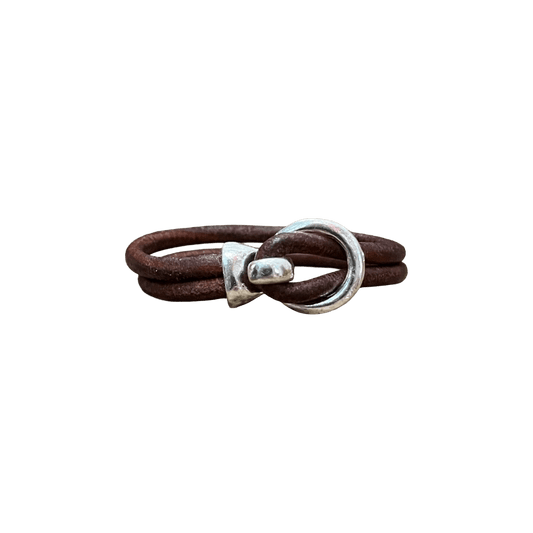 Regent - Leather Bracelet - Tan /Silver - Regent Tailoring Salisbury