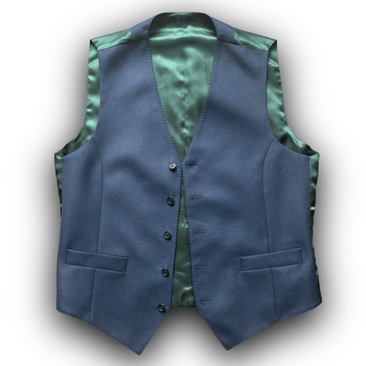 Regent - Lee Waistcoat – Emerald Green/ Navy Wool - Regent Tailoring Salisbury