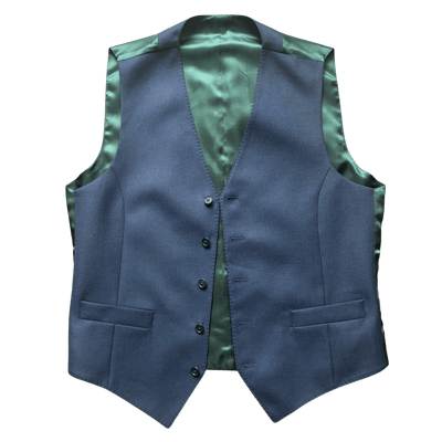 Regent - Lee Waistcoat – Emerald Green/ Navy Wool