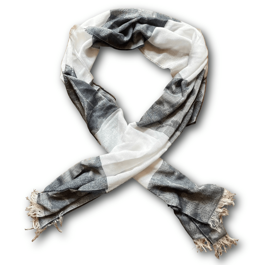 Regent - Lightweight Scarf - Floral Textured - Navy/White - Regent TailoringRegent