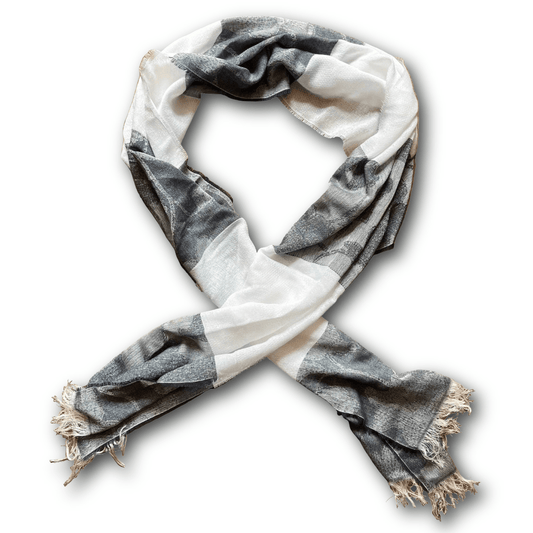 Regent - Lightweight Scarf - Floral Textured - Navy/White - Regent TailoringRegent