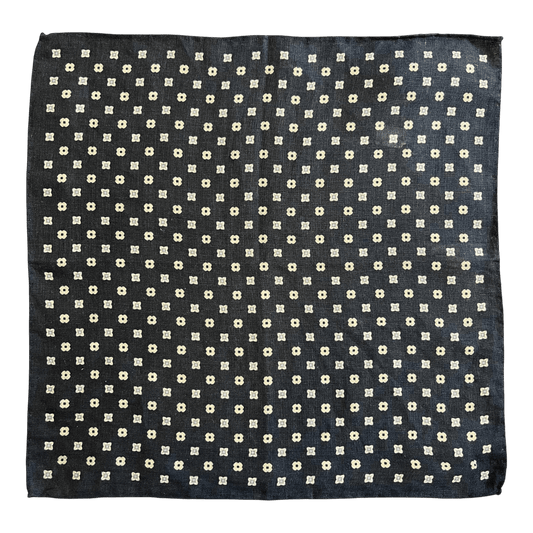 Regent - Linen Pocket Square - Dark Navy Spot - Regent Tailoring Salisbury