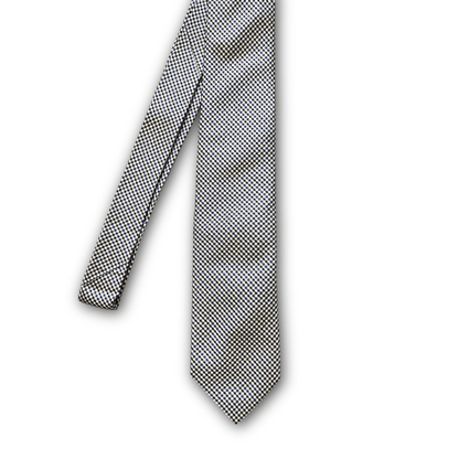 Regent Luxury Silk Tie - Black, White & Blue Check - Regent Tailoring Salisbury