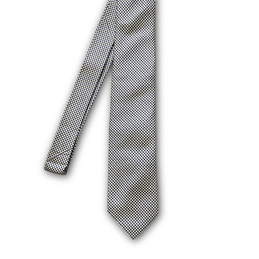 Regent Luxury Silk Tie - Black, White & Blue Check - Regent Tailoring Salisbury